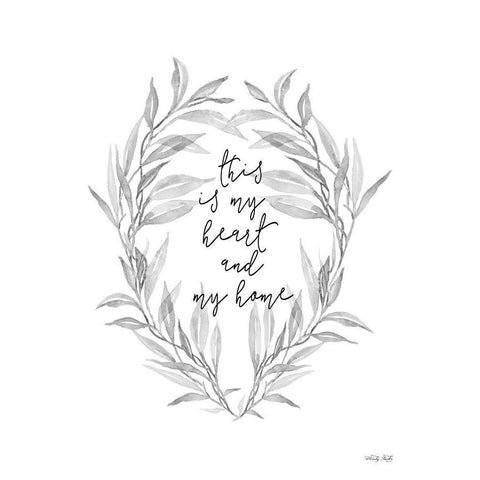 My Heart and My Home   Gold Ornate Wood Framed Art Print with Double Matting by Jacobs, Cindy