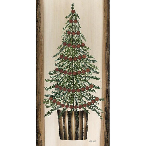 Woodland Fir Tree Black Modern Wood Framed Art Print with Double Matting by Jacobs, Cindy