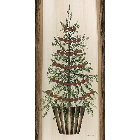 Woodland Pine Tree Gold Ornate Wood Framed Art Print with Double Matting by Jacobs, Cindy