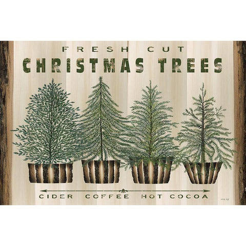 Woodland Fresh Cut Trees Black Modern Wood Framed Art Print with Double Matting by Jacobs, Cindy