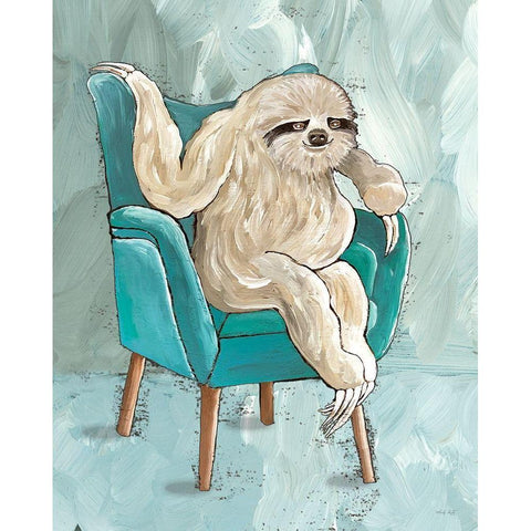 Chill Sloth I Gold Ornate Wood Framed Art Print with Double Matting by Jacobs, Cindy