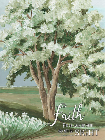 Walk by Faith White Modern Wood Framed Art Print with Double Matting by Jacobs, Cindy