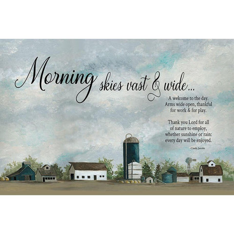 Morning Skies Black Modern Wood Framed Art Print with Double Matting by Jacobs, Cindy