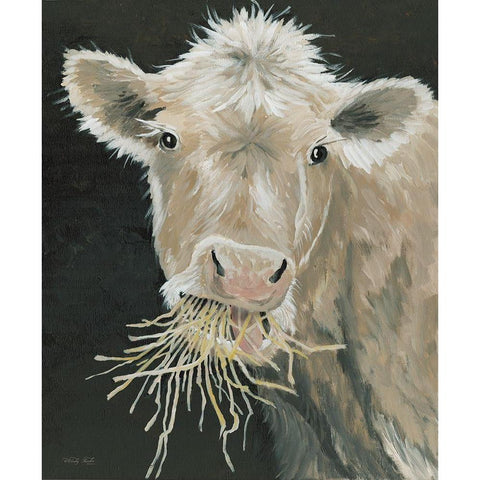 Hangry Cow Black Modern Wood Framed Art Print with Double Matting by Jacobs, Cindy