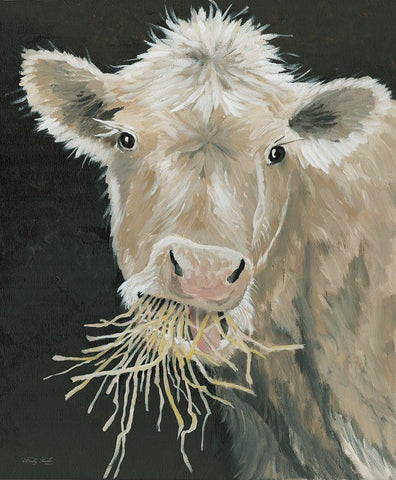 Hangry Cow White Modern Wood Framed Art Print with Double Matting by Jacobs, Cindy