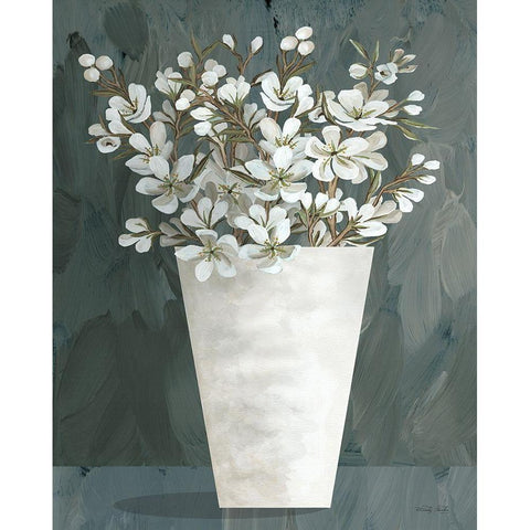 Spring Blooms II White Modern Wood Framed Art Print by Jacobs, Cindy