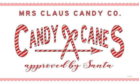 Candy Canes Black Ornate Wood Framed Art Print with Double Matting by Jacobs, Cindy