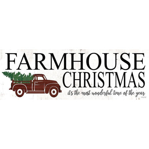 Farmhouse Christmas Black Modern Wood Framed Art Print with Double Matting by Jacobs, Cindy