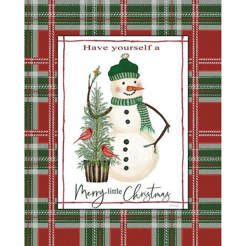 Merry Little Christmas Black Modern Wood Framed Art Print with Double Matting by Jacobs, Cindy