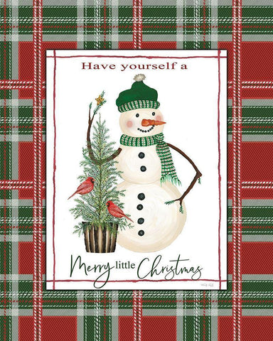 Merry Little Christmas White Modern Wood Framed Art Print with Double Matting by Jacobs, Cindy