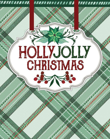 Holly Jolly Christmas  White Modern Wood Framed Art Print with Double Matting by Jacobs, Cindy