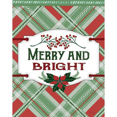 Merry and Bright  Black Modern Wood Framed Art Print with Double Matting by Jacobs, Cindy