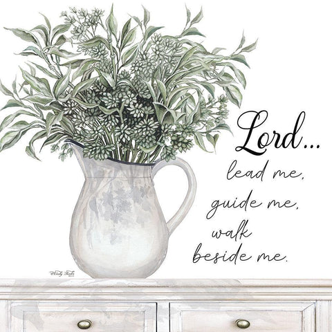 Lord Lead Me White Modern Wood Framed Art Print with Double Matting by Jacobs, Cindy