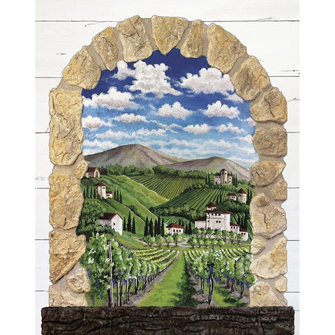 Vineyard Landscape Gold Ornate Wood Framed Art Print with Double Matting by Jacobs, Cindy