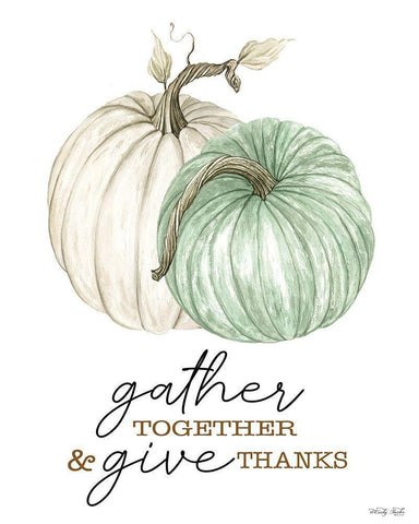 Gather and Give Thanks Black Ornate Wood Framed Art Print with Double Matting by Jacobs, Cindy