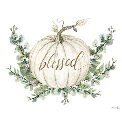 Blessed Pumpkins Black Modern Wood Framed Art Print with Double Matting by Jacobs, Cindy