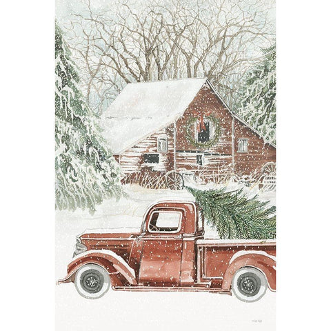 Down Home Christmas Black Modern Wood Framed Art Print with Double Matting by Jacobs, Cindy