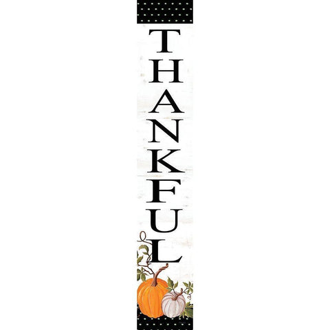 Thankful Sign Black Modern Wood Framed Art Print with Double Matting by Jacobs, Cindy