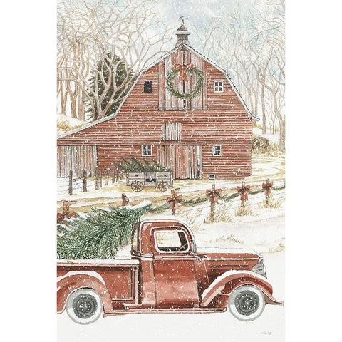 Christmas Trees for the Holidays Black Modern Wood Framed Art Print with Double Matting by Jacobs, Cindy