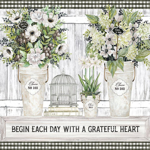 Begin Each day White Modern Wood Framed Art Print with Double Matting by Jacobs, Cindy