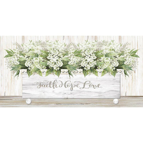 Faith Hope Love Wood Box White Modern Wood Framed Art Print by Jacobs, Cindy