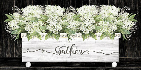 Gather Wood Box White Modern Wood Framed Art Print with Double Matting by Jacobs, Cindy