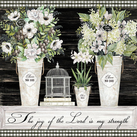 The Joy of the Lord Still Life Black Ornate Wood Framed Art Print with Double Matting by Jacobs, Cindy