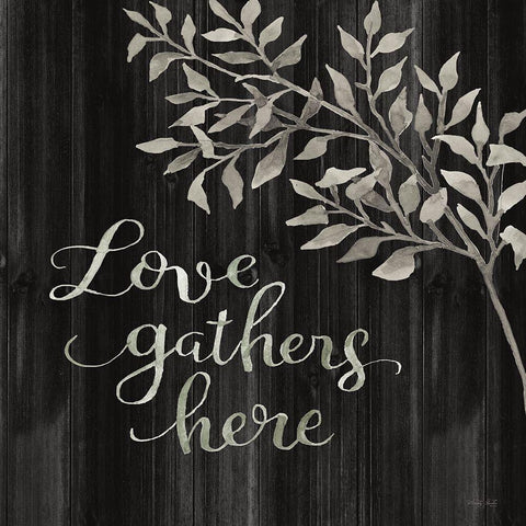 Love Gathers Here Gold Ornate Wood Framed Art Print with Double Matting by Jacobs, Cindy