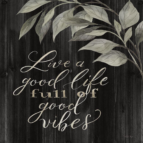 Live a Good Life Black Modern Wood Framed Art Print with Double Matting by Jacobs, Cindy