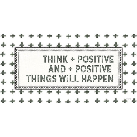 Think + Positive White Modern Wood Framed Art Print by Jacobs, Cindy