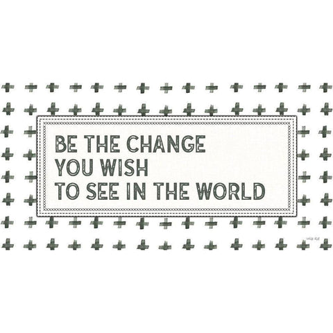 Be the Change Black Modern Wood Framed Art Print with Double Matting by Jacobs, Cindy