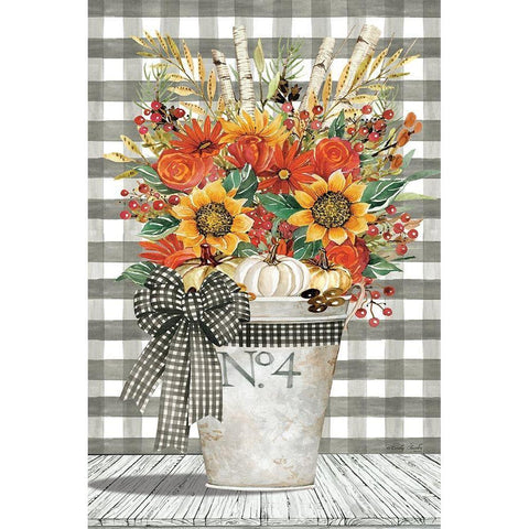 No. 4 Autumn Floral Arrangement Gold Ornate Wood Framed Art Print with Double Matting by Jacobs, Cindy