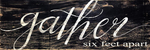 Gather - Six Feet Apart Black Ornate Wood Framed Art Print with Double Matting by Jacobs, Cindy