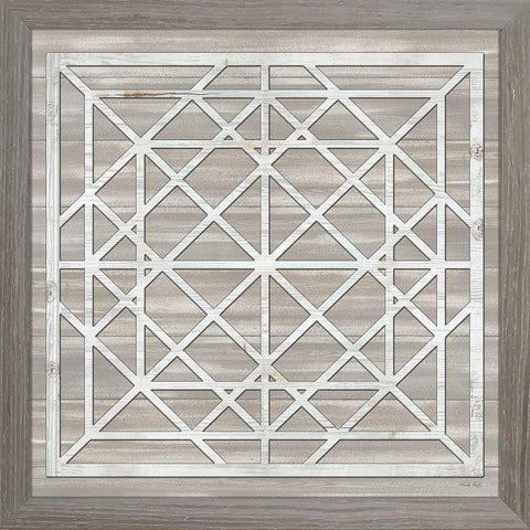 Geo Greige Deco 1 Black Modern Wood Framed Art Print with Double Matting by Jacobs, Cindy