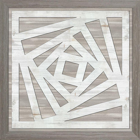 Geo Greige Deco 3 White Modern Wood Framed Art Print by Jacobs, Cindy