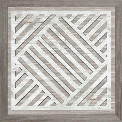 Geo Greige Deco 4 White Modern Wood Framed Art Print by Jacobs, Cindy