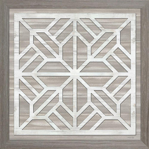 Geo Greige Deco 5 Black Ornate Wood Framed Art Print with Double Matting by Jacobs, Cindy