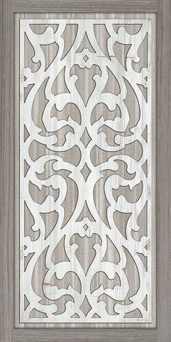 Geo Greige Deco Panel 2 White Modern Wood Framed Art Print with Double Matting by Jacobs, Cindy