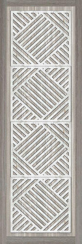 Geo Greige Deco Panel 5 White Modern Wood Framed Art Print with Double Matting by Jacobs, Cindy