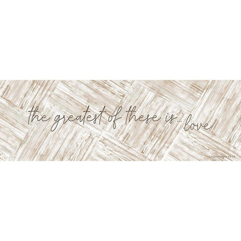 The Greatest of these is Love White Modern Wood Framed Art Print by Jacobs, Cindy