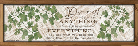 Pray About Everything White Modern Wood Framed Art Print with Double Matting by Jacobs, Cindy