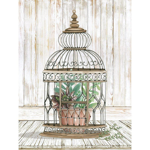 Caged Beauty I White Modern Wood Framed Art Print by Jacobs, Cindy