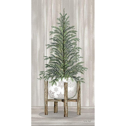 Potted Tree II Gold Ornate Wood Framed Art Print with Double Matting by Jacobs, Cindy