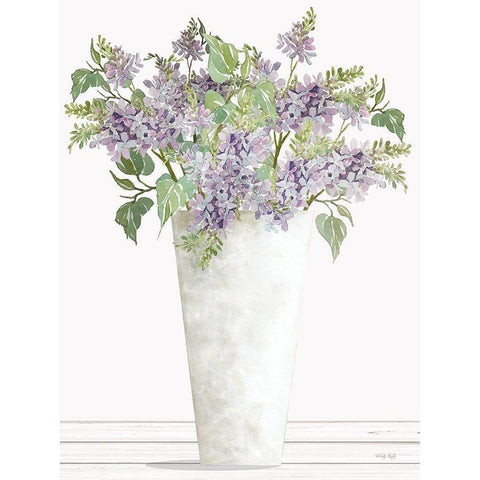 Lilacs I White Modern Wood Framed Art Print by Jacobs, Cindy