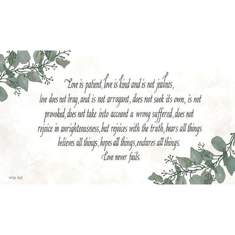 Love is Patient White Modern Wood Framed Art Print by Jacobs, Cindy