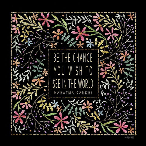 Be the Change Black Modern Wood Framed Art Print with Double Matting by Jacobs, Cindy