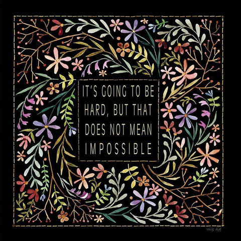 Its Going to be Hard Black Ornate Wood Framed Art Print with Double Matting by Jacobs, Cindy