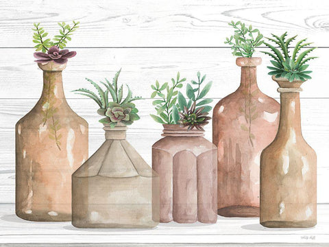 Botanical Terra Cotta II Black Ornate Wood Framed Art Print with Double Matting by Jacobs, Cindy