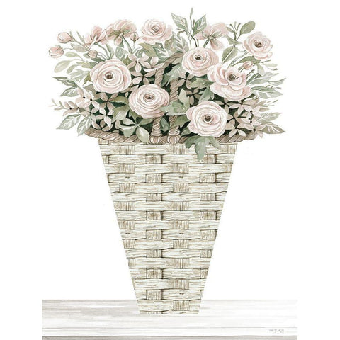 Ranunculus Romance Black Modern Wood Framed Art Print with Double Matting by Jacobs, Cindy