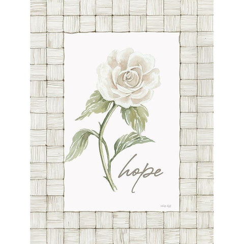 Hope Flower White Modern Wood Framed Art Print by Jacobs, Cindy